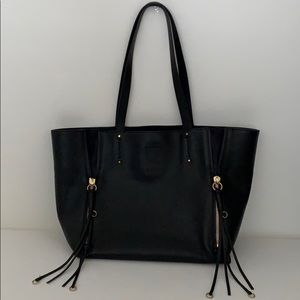 CHLOE Calfskin Medium Milo Shopping Tote Black